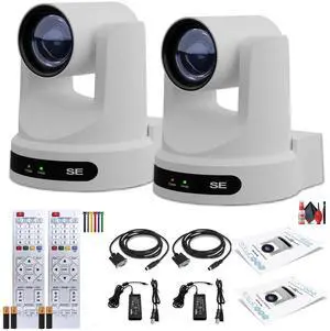 2 x PTZOptics Move SE PTZ Camera with 20x Optical Zoom (White) (PT20X-SE-WH-G3)