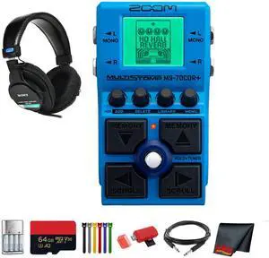 Zoom MS-70CDR+ Multi-FX Pedal + MDR-7506 Stereo Headphones, Bundle
