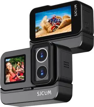 SJCAM SJ20 Action Camera 4K 20MP HDR Camera with Dual Lens,Dual Screen,Dual Batteries. f2.0/f1.3 Dual Sensor, Low Light Night Vision Camera,Stabilization 2.0 5G WiFi Cam,131ft Under-Waterproof Camera