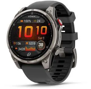 Garmin fnix® 8 Pro, 51mm, AMOLED Display, Premium Connected Multisport GPS Smartwatch, inReach® Technology, Sapphire, Titanium with Graphite/Black Silicone Band