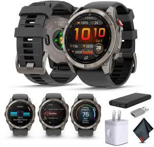 Garmin Fenix 8 Pro  51 mm, AMOLED, Sapphire, Titanium with Graphite/Black Silicone Band