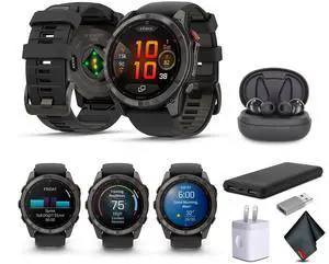 Garmin Fenix 8 Pro  51 mm, AMOLED, Sapphire, Carbon Gray DLC Titanium with Black/Pebble Gray Silicone Band