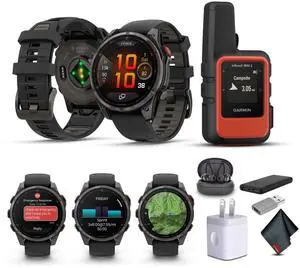 Garmin Fenix 8 Pro  47 mm, AMOLED, Sapphire, Carbon Gray DLC Titanium with Black/Pebble Gray Silicone Band