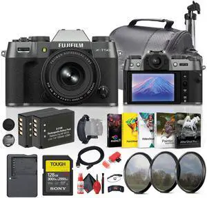 Fujifilm X-T50 Mirrorless Camera with 16-50mm f/2.8-4.8 Lens (Charcoal) Bundle
