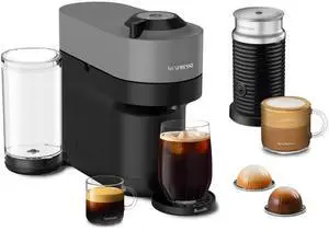 Nespresso Vertuo Pop+ Coffee and Espresso Maker by Breville with Milk Frother, Dark Grey