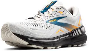 Brooks Mens Adrenaline GTS 23 GTX Waterproof Supportive Running Shoe - Oyster Mushroom/Orange/Blue - 12.5 Medium