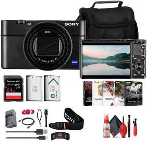 Sony Cyber-shot DSC-RX100 VII Digital Camera + 64GB Card + Case + NP-BX1 Battery  + More