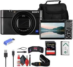 Sony Cyber-shot DSC-RX100 VII Digital Camera + 64GB Card + Case + More