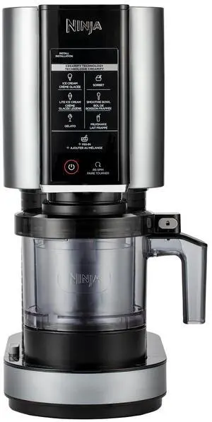 Ninja NC301 CREAMi Ice Cream Maker, for Gelato, Mix-ins, Milkshakes, Sorbet, Smoothie Bowls & More, 7 One-Touch Programs, with (2) Pint Containers & Lids, Compact Size, Perfect for Kids, Silver