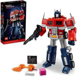 LEGO Icons Optimus Prime 10302 Transformers Figure Set, Collectible Transforming 2-in-1 Robot and Truck Model Building Kit for Adults, Perfect for Display or Play
