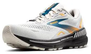 Brooks Mens Adrenaline GTS 23 GTX Waterproof Supportive Running Shoe - Oyster Mushroom/Orange/Blue - 8.5 Medium