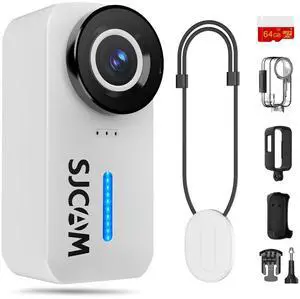 SJCAM C110+ 4K30FPS Action Camera Ultra HD with EIS, 170 Degree Wide Angle 98FT Waterproof CameraHelmet Camera with Mount Kits, 32G SD Card