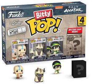 Funko Bitty Pop! Avatar: The Last Airbender - Aang, Appa, Toph, & A Surprise Mystery Mini Figure - 0.9 Inch (2.2 Cm) Collectable - Stackable Display Shelf Included - Gift Idea Cake Topper