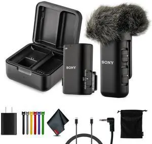 Sony ECM-W3S Wireless Microphone System with Multi Interface Shoe | USB-C Cable| More