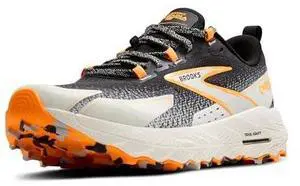 Brooks Mens Cascadia 18 Mountain Trail Running Shoe - Black/Blue Wash/Orange - 10 Medium