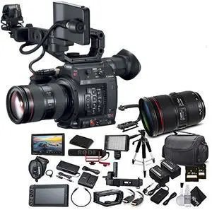 Canon EOS C200 Cinema Camera 2215C002 & 16-35mm f/2.8L II USM Lens with 2 Memory Cards, 2 Extra Batteries, Mic, Case, Le