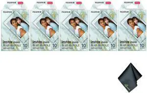 FUJIFILM INSTAX MINI Instant Film (Blue Marble, 50 Exposures) Bundle