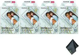 FUJIFILM INSTAX MINI Instant Film (Blue Marble, 40 Exposures) Bundle
