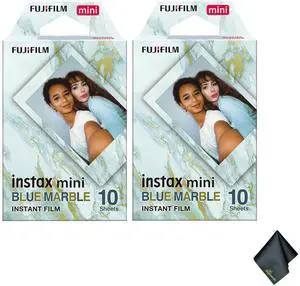 FUJIFILM INSTAX MINI Instant Film (Blue Marble, 20 Exposures) Bundle