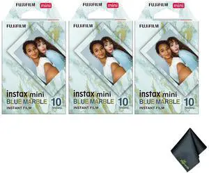 FUJIFILM INSTAX MINI Instant Film (Blue Marble, 30 Exposures) Bundle