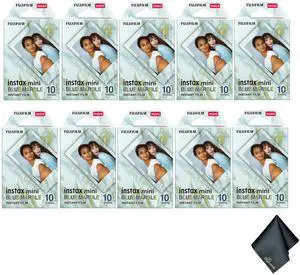 FUJIFILM INSTAX MINI Instant Film (Blue Marble, 100 Exposures) Bundle