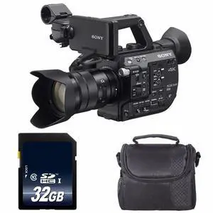 Sony PXW-FS5 XDCAM Super 35 Camera System with 18-105 Zoom Lens + 32GB SDHC Class 10 Memory Card + Carrying Case Bundle