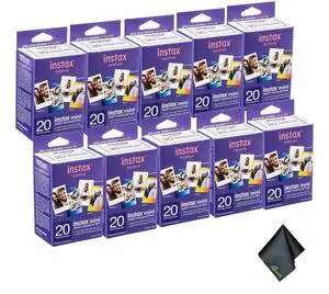 10xFUJIFILM INSTAX MINI Instant Film Variety Value Pack (20 Exposures), Microfiber Cleaning Cloth, Bundle