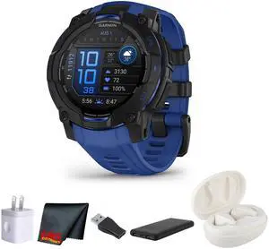 Garmin Instinct 3, 45mm AMOLED, Black and Bolt Blue