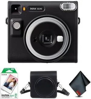 FUJIFILM INSTAX SQUARE SQ40 Camera (Black), Bag for instax SQ40, instax Film