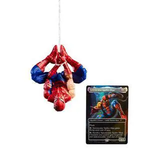 Spider-Man Marvel Legends Series Magic: The Gathering Battle-Damaged, 6-Inch Action Figure Toy & Exclusive Foil Collectible Card Game Trading Card
