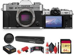 FUJIFILM X-T30 III Mirrorless Camera (Silver) Bundle With 64GB Memory Card