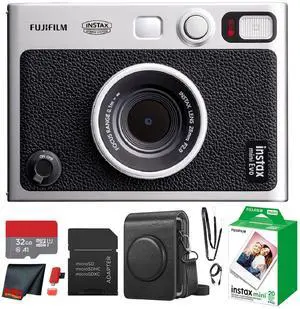 Fujifilm Instax Mini EVO Instant Film Camera (Black) with 20 Films + 32GB Card Fujifilm Instax Mini EVO Instant Film Camera (Black) with 20 Films + 32GB Card