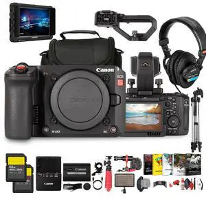 Canon EOS C50 Full Frame Cinema Camera RF Mount | 7K Open Gate Full Frame Sensor with Dual Pixel CMOS AF II, 4K 120p Recording, RAW and XF Codecs, XLR Audio, and Advanced RF Lens Compatibility + More