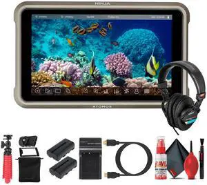 Atomos Ninja 5.2 Inch 4K HDMI Recording Monitor | HDR 10 Bit Touchscreen Display with ProRes and DNx Recording, SSD Support, Real Time Playback for DSLR Mirrorless and Cinema Cameras + More