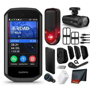 Garmin Varia RearVue 820 Tail Light + Edge 1050 Cycling Computer + Varia Vue Cycling Headlight Camera Garmin Varia RearVue 820 Tail Light + Edge 1050 Cycling Computer + Varia Vue Cycling Headlight Camera