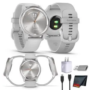 Garmin vivomove Trend Hybrid Smartwatch Silver Bezel - Mist Grey Case Garmin vivomove Trend Hybrid Smartwatch Silver Bezel - Mist Grey Case