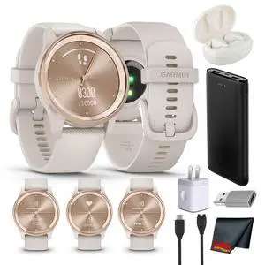 Garmin vivomove Trend Analog Smartwatch Peach Gold Steel Bezel - Ivory Case Garmin vivomove Trend Analog Smartwatch Peach Gold Steel Bezel - Ivory Case