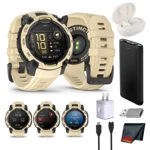Garmin Instinct 3 45mm AMOLED Citrine GPS Smartwatch 18 Day Battery Bundle Garmin Instinct 3 45mm AMOLED Citrine GPS Smartwatch 18 Day Battery Bundle