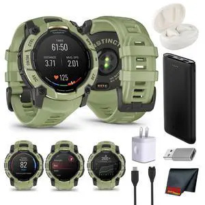 Garmin Instinct 3 AMOLED 50mm Fern Green Smartwatch Rugged Outdoor GPS Bundle Garmin Instinct 3 AMOLED 50mm Fern Green Smartwatch Rugged Outdoor GPS Bundle