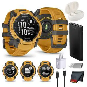 Garmin Instinct 3 Solar 50mm Sunburst Rugged Outdoor GPS Smartwatch Bundle Garmin Instinct 3 Solar 50mm Sunburst Rugged Outdoor GPS Smartwatch Bundle