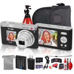 Minolta MNZ6E Dual Screen Digital Camera (Black), 64MP Digital Camera, 4K UHD Video, 6x Optical Zoom, Dual LCD Screens, + More Minolta MNZ6E Dual Screen Digital Camera (Black), 64MP Digital Camera, 4K UHD Video, 6x Optical Zoom, Dual LCD Screens, + More