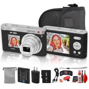 Minolta MNZ6E Dual Screen Digital Camera (Black), 64MP Digital Camera, 4K UHD Video, 6x Optical Zoom, Dual LCD Screens, + More Minolta MNZ6E Dual Screen Digital Camera (Black), 64MP Digital Camera, 4K UHD Video, 6x Optical Zoom, Dual LCD Screens, + More
