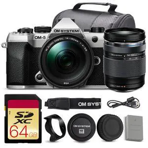 OM SYSTEM OM-5 Mark II Mirrorless Camera w/ 14-150mm f/4-5.6 II Lens + 64GB Card + Bag OM SYSTEM OM-5 Mark II Mirrorless Camera w/ 14-150mm f/4-5.6 II Lens + 64GB Card + Bag