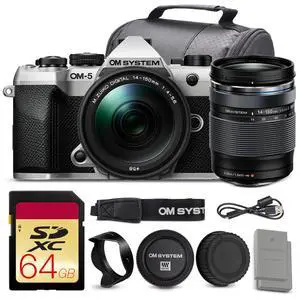 OM SYSTEM OM-5 Mark II Mirrorless Camera with 14-150mm f/4-5.6 II Lens + 64GB Card + More OM SYSTEM OM-5 Mark II Mirrorless Camera with 14-150mm f/4-5.6 II Lens + 64GB Card + More