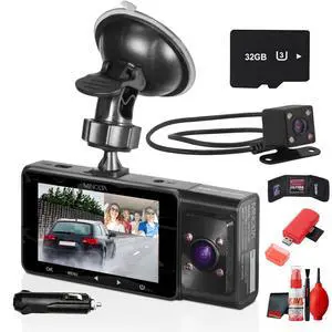 Minolta MNCD338T 3-Channel Dash Camera (Black) 1080P Full HD Dash Cam with Front, Interior & Rear Cameras, 3.0" LCD Display, 130° Wide-Angle Lens + More Minolta MNCD338T 3-Channel Dash Camera (Black) 1080P Full HD Dash Cam with Front, Interior & Rear Cameras, 3.0" LCD Display, 130° Wide-Angle Lens + More