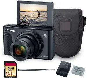 Canon PowerShot SX740 HS Digital Camera (Black) (2955C001) + Bag + Card Canon PowerShot SX740 HS Digital Camera (Black) (2955C001) + Bag + Card