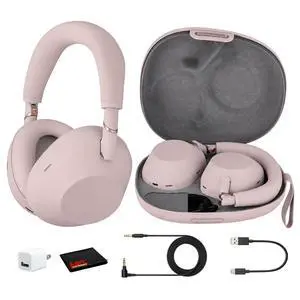 Sony WH-1000XM6 Wireless Noise Canceling Overhead Headphones (Pink) - Bundle Sony WH-1000XM6 Wireless Noise Canceling Overhead Headphones (Pink) - Bundle
