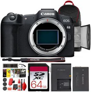 Canon EOS R8 Mirrorless Camera w Cropping Guide Firmware + More Bundle Canon EOS R8 Mirrorless Camera w Cropping Guide Firmware + More Bundle