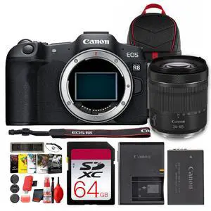 Canon EOS R8 Mirrorless Camera w Cropping Guide Firmware + RF 24-105 Bundle Canon EOS R8 Mirrorless Camera w Cropping Guide Firmware + RF 24-105 Bundle