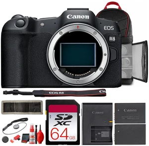 Canon EOS R8 Mirrorless Camera with Cropping Guide Firmware + More Bundle Canon EOS R8 Mirrorless Camera with Cropping Guide Firmware + More Bundle